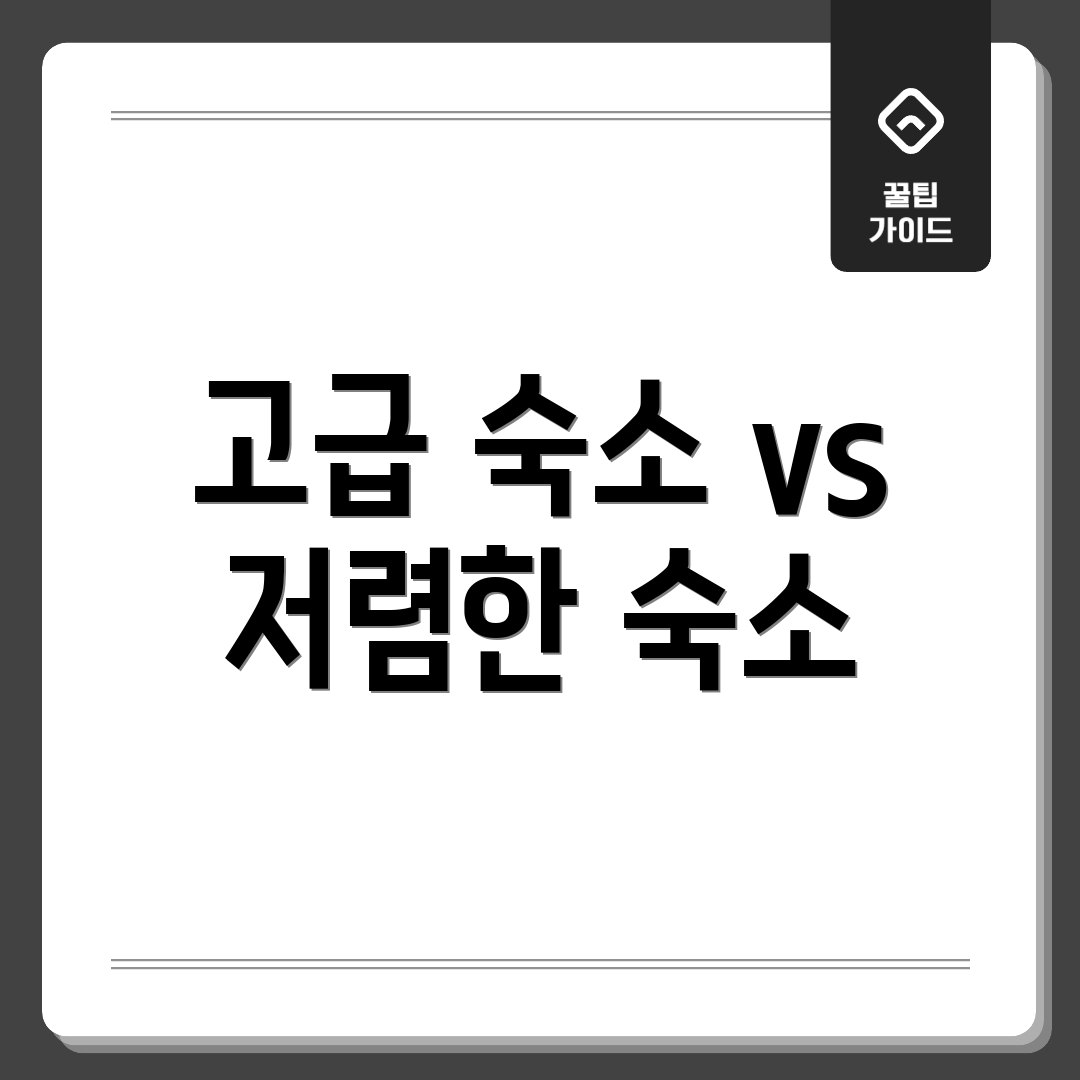 고급 숙소 vs 저렴한 숙소