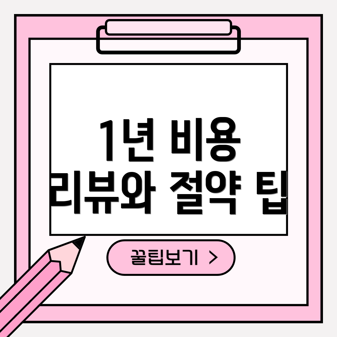 1년 비용 리뷰와 절약 팁