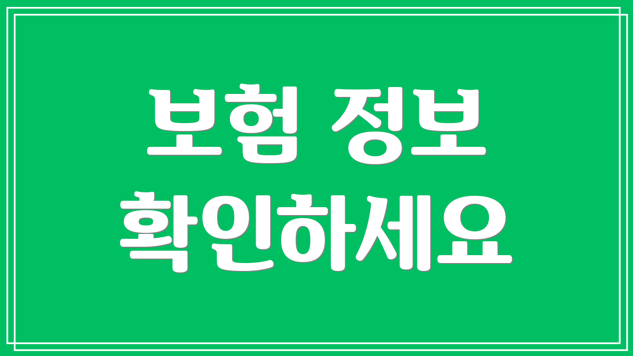 보험 정보 확인하세요