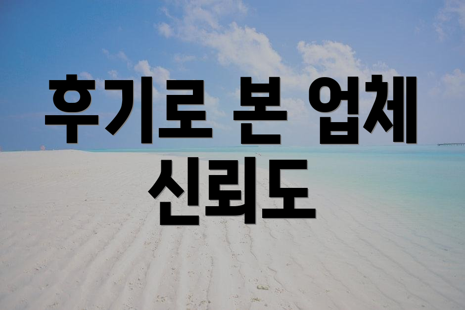 후기로 본 업체 신뢰도