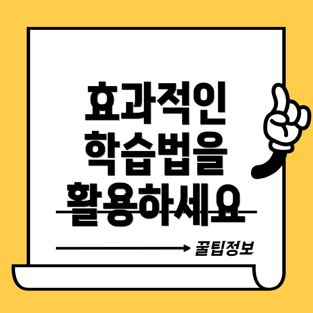 효과적인 학습법을 활용하세요