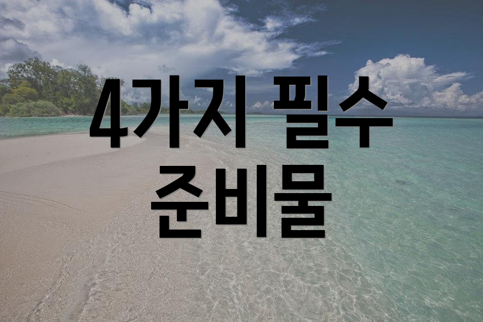 4가지 필수 준비물