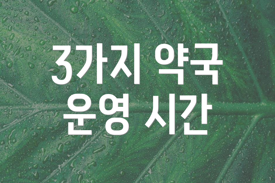 3가지 약국 운영 시간