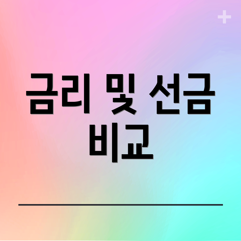 금리 및 선금 비교