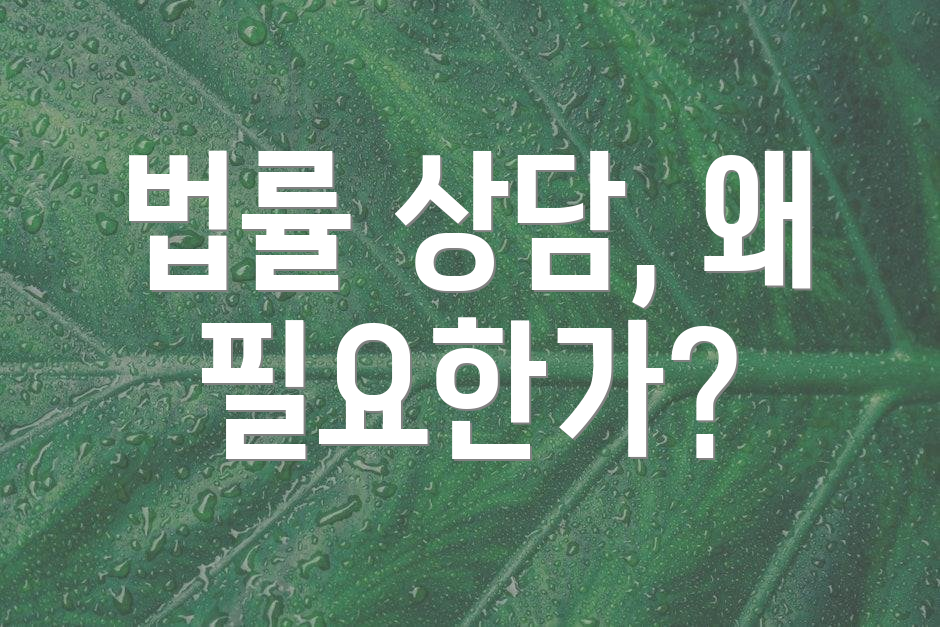 법률 상담, 왜 필요한가?