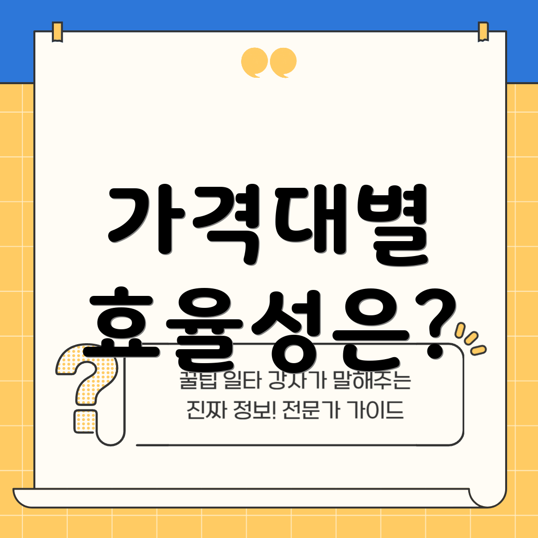 가격대별 효율성은?
