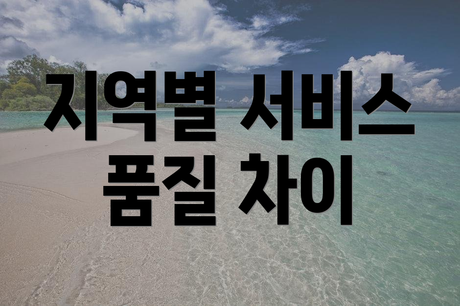지역별 서비스 품질 차이