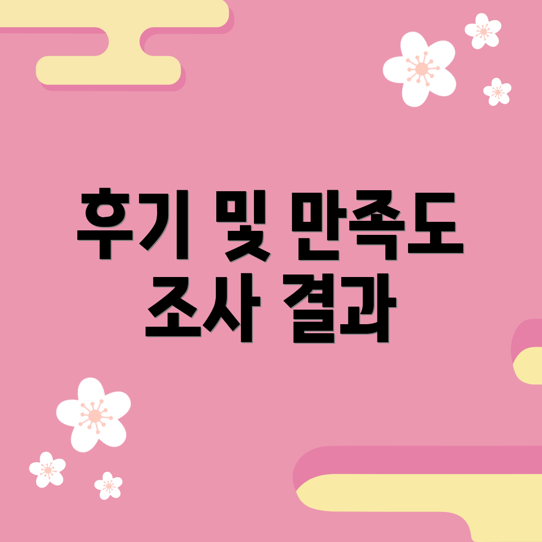 후기 및 만족도 조사 결과