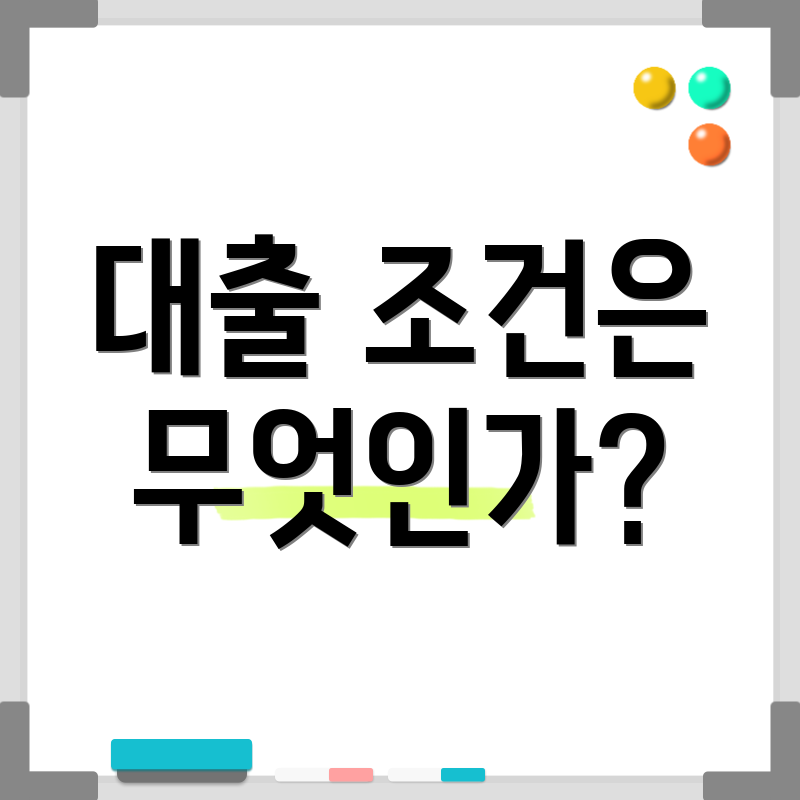 대출 조건은 무엇인가?
