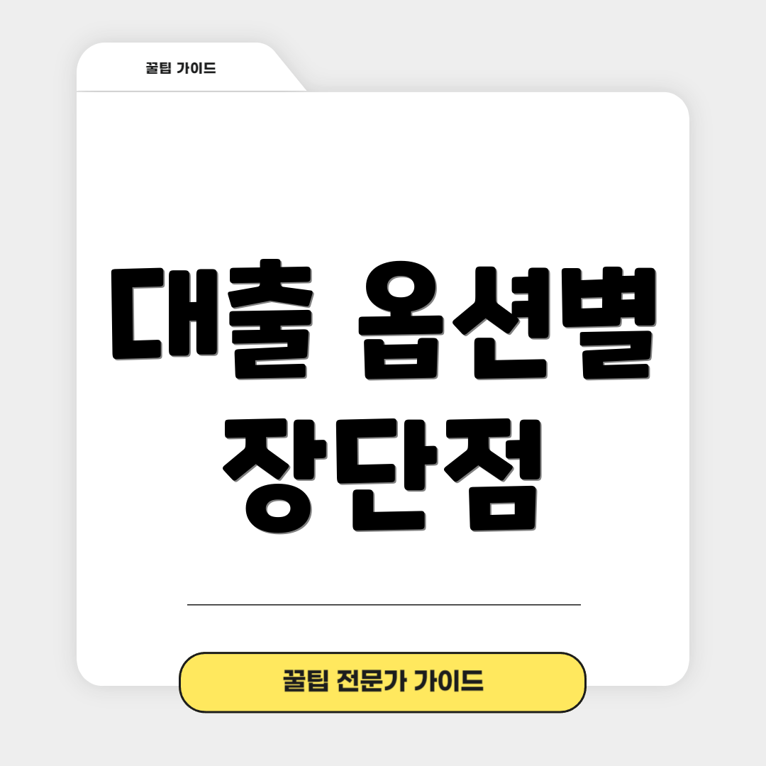 대출 옵션별 장단점
