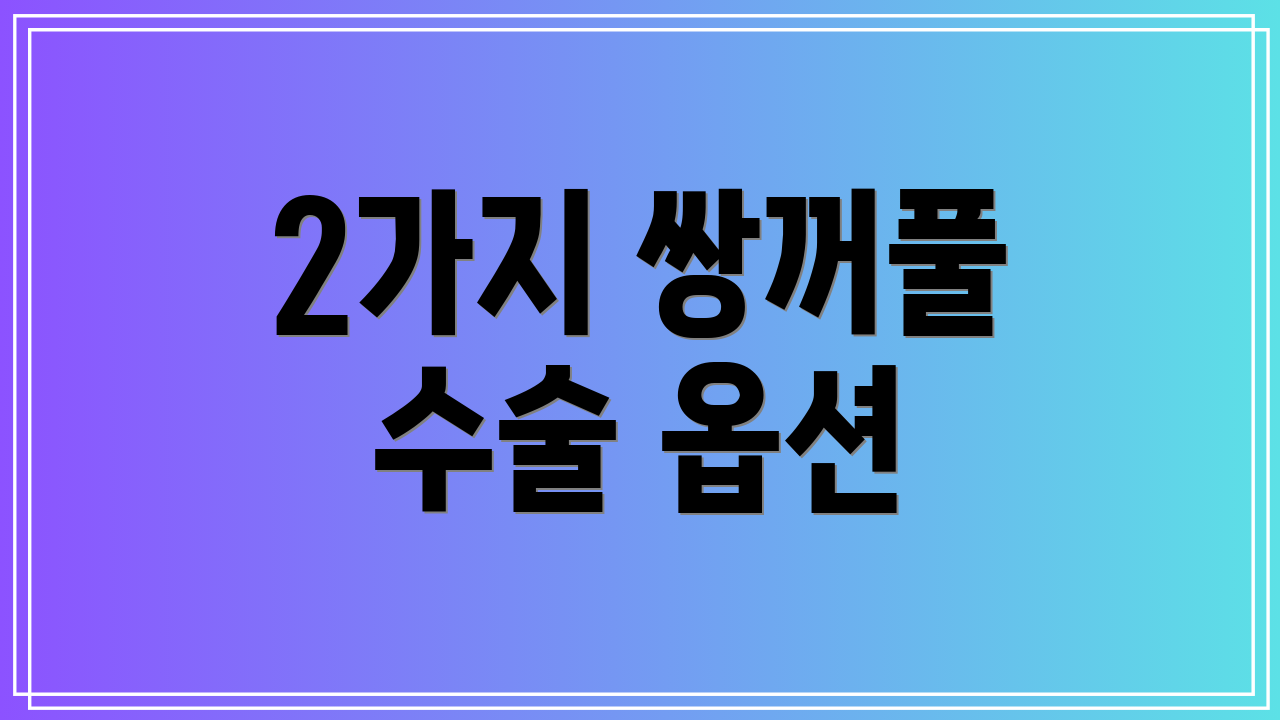 2가지 쌍꺼풀 수술 옵션