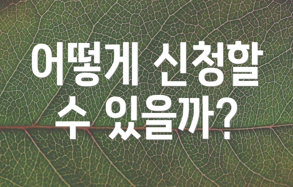 어떻게 신청할 수 있을까?