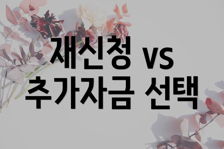재신청 vs 추가자금 선택