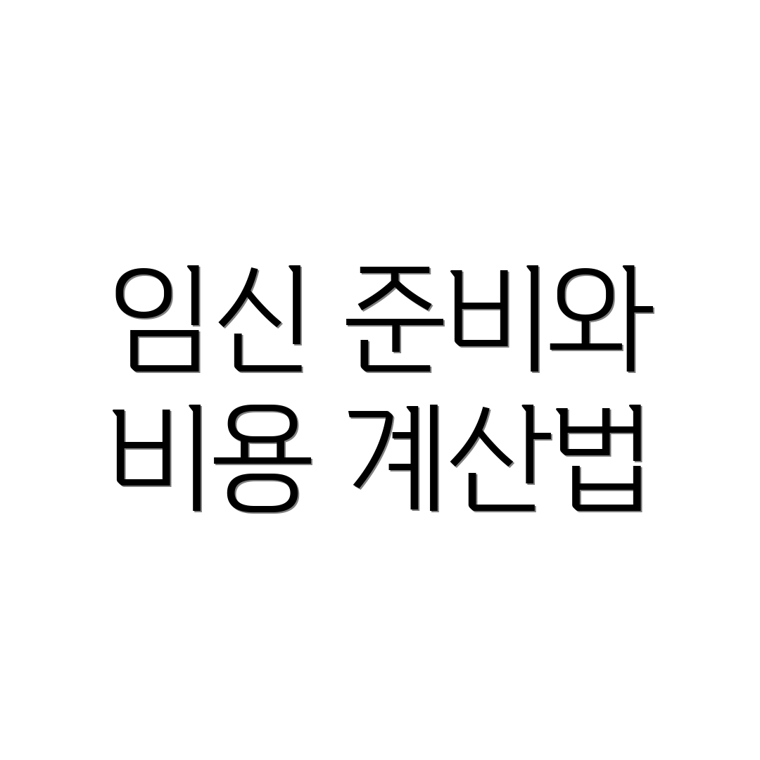 임신 준비와 비용 계산법