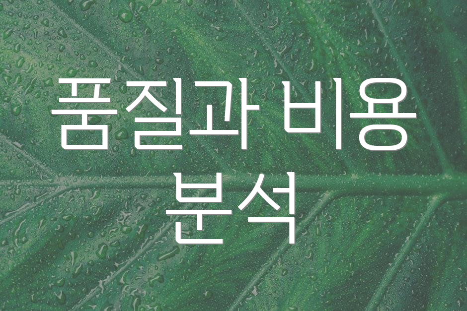 품질과 비용 분석