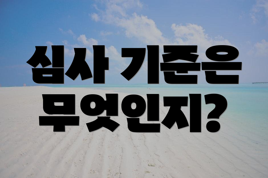 심사 기준은 무엇인지?