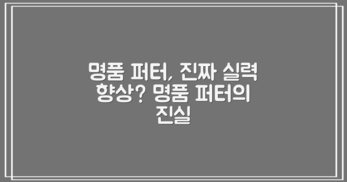 명품 퍼터, 퍼팅 실력 향상될까?