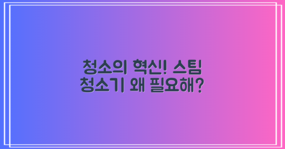 스팀 청소기, 왜 필요한가?