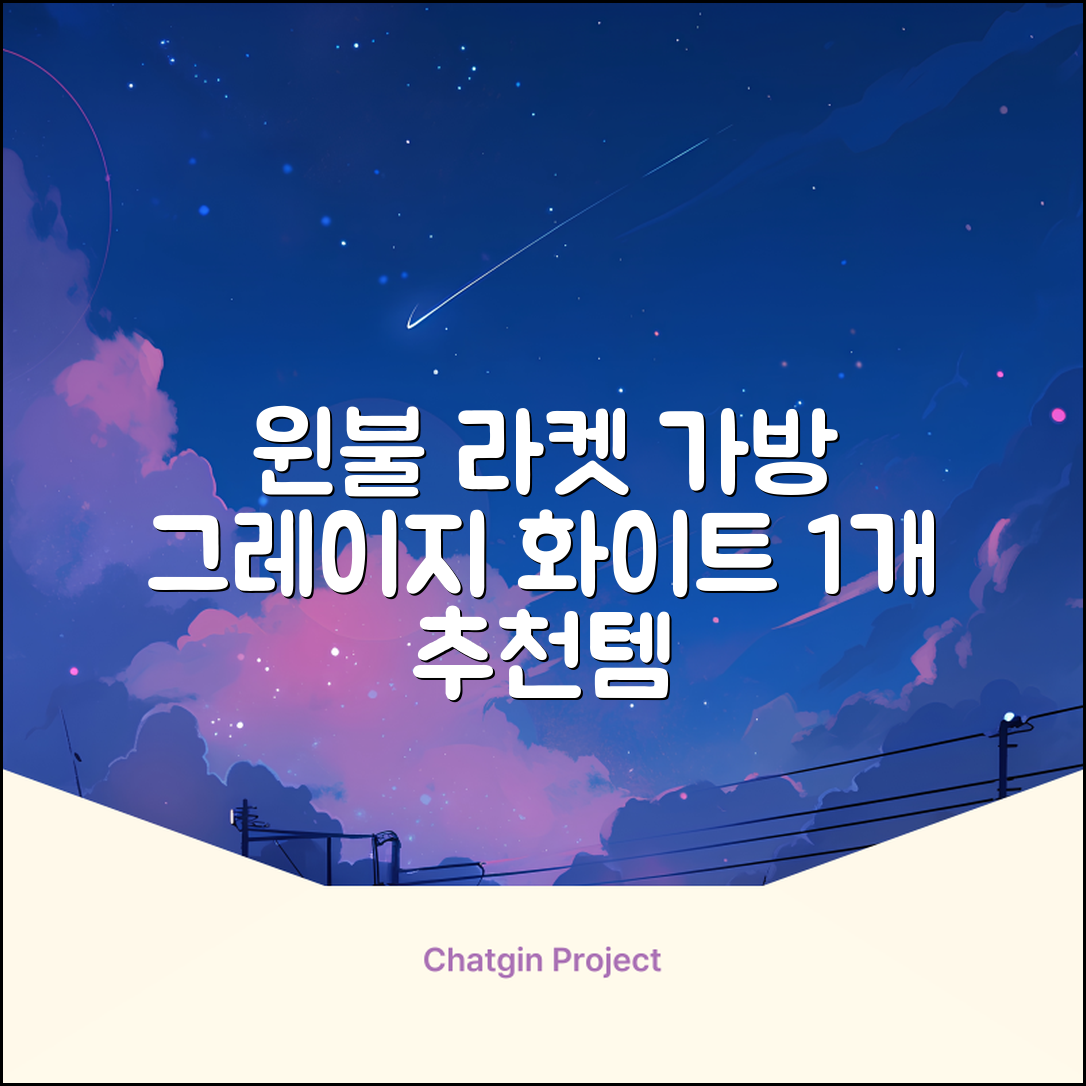 윈불 2단 배드민턴 테니스 라켓 가방, 그레이지 화이트, 1개 추천 리뷰