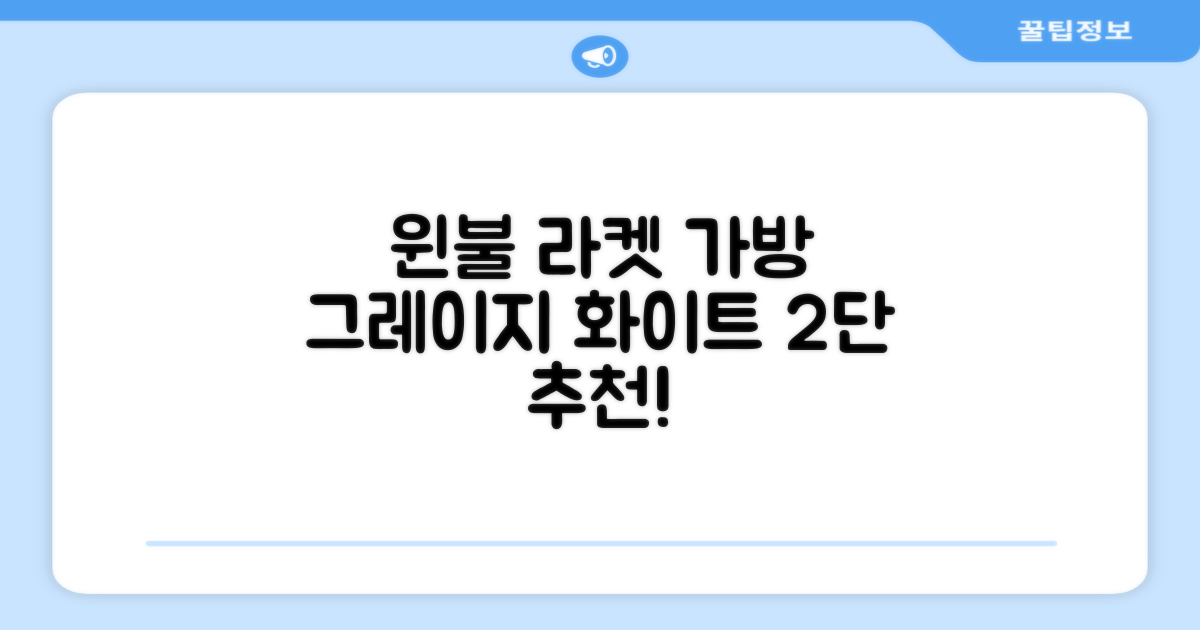 윈불 2단 배드민턴 테니스 라켓 가방, 그레이지 화이트, 1개 추천 리뷰