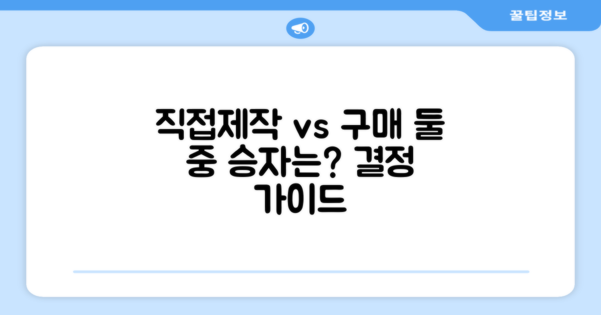 직접 제작 vs 구매 결정