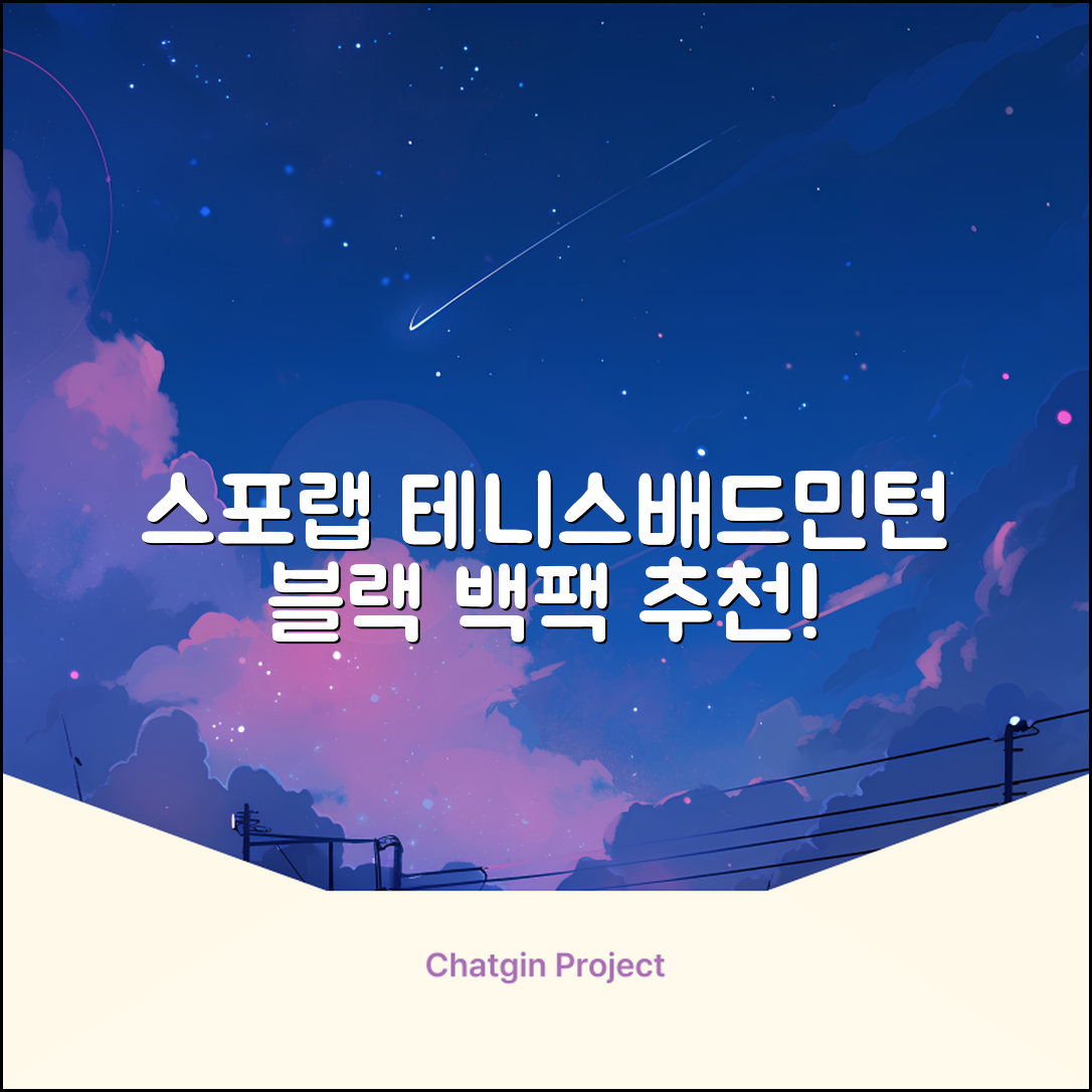 스포랩 테니스 가방 배드민턴 백팩, 블랙, 1개 추천 리뷰