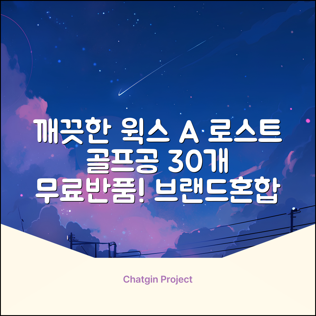 [윅스 진짜 깨끗한 볼] A+급 무료반품 로스트 골프공 로스트볼 유명브랜드, [A+ 브랜드혼합] 화이트, 30개 추천 리뷰