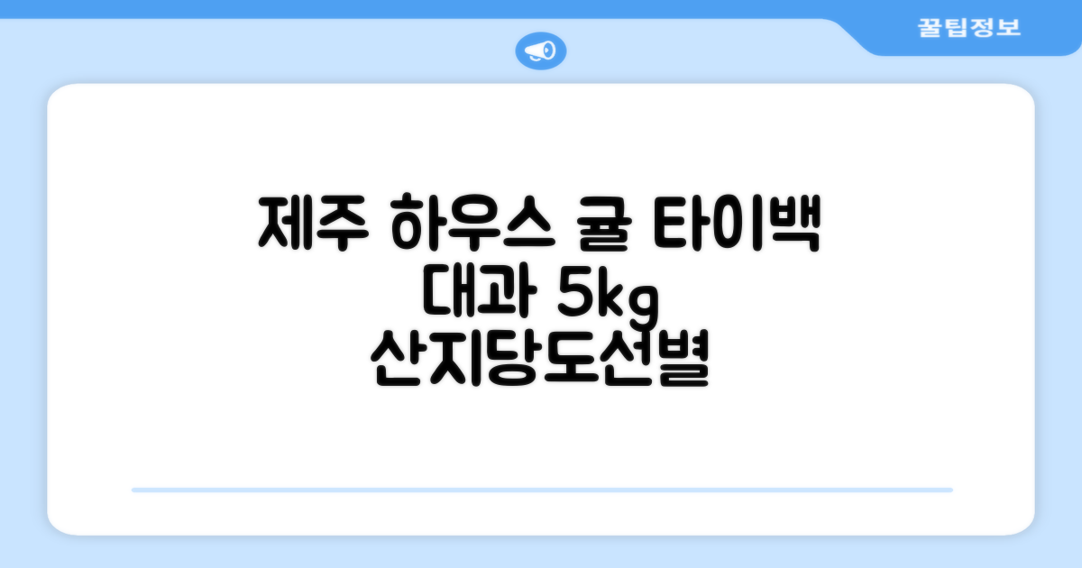 [산지당도선별] 제주 명품 하우스 귤 타이백 감귤, 1박스, 5kg 대과 추천 리뷰