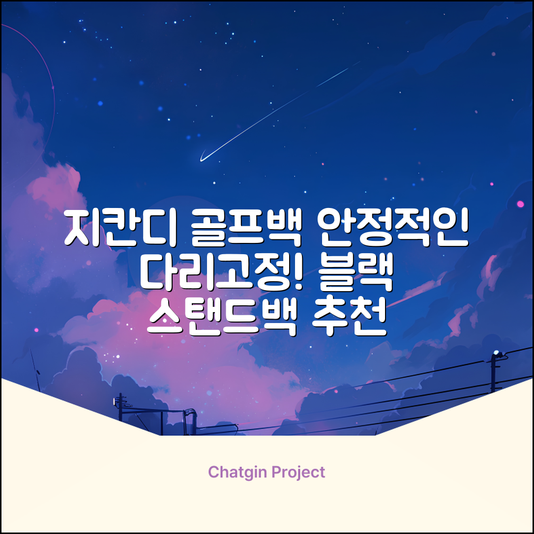 지칸디 골프 스탠드백 레그홀더 다리고정 바닥 지지대, 블랙 추천 리뷰