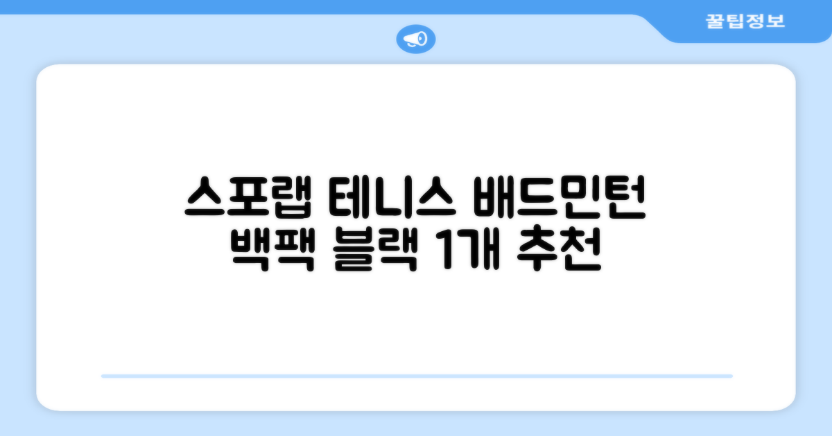 스포랩 테니스 가방 배드민턴 백팩, 블랙, 1개 추천 리뷰