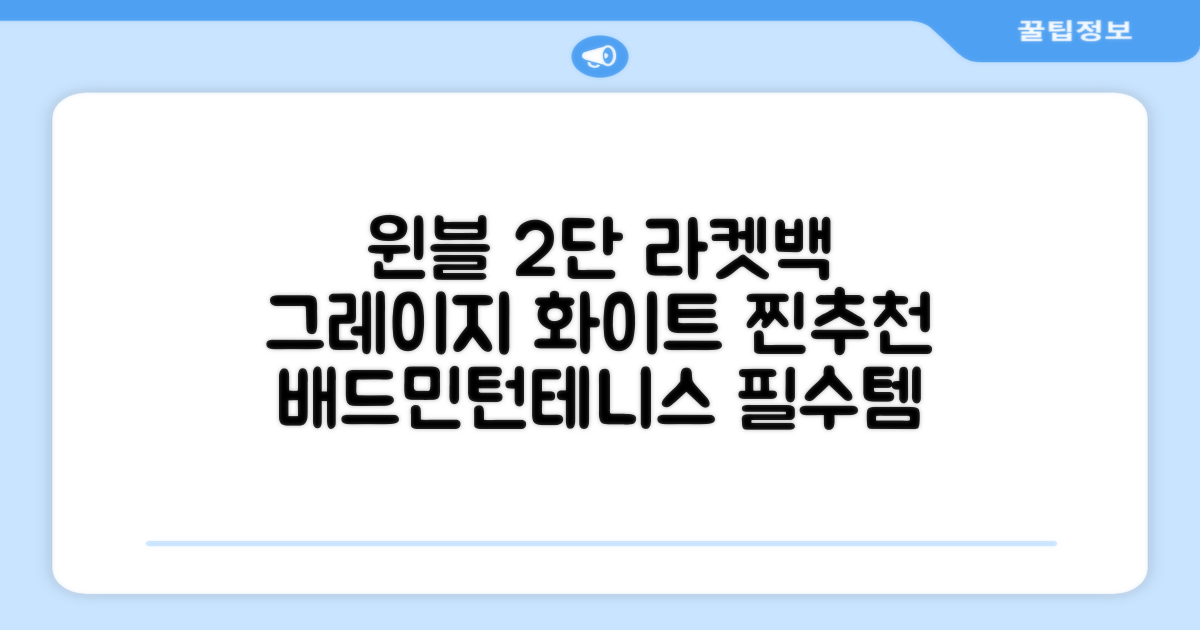 윈불 2단 배드민턴 테니스 라켓 가방, 그레이지 화이트, 1개 추천 리뷰