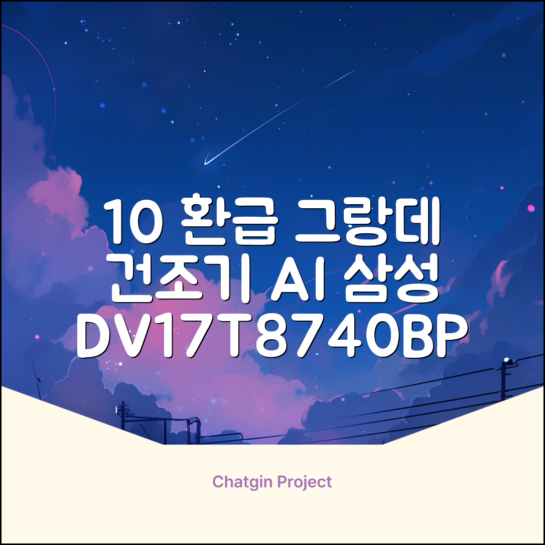 [10% 환급가전] 삼성전자 그랑데 건조기 AI 이녹스 DV17T8740BP 17kg 방문설치 추천 리뷰