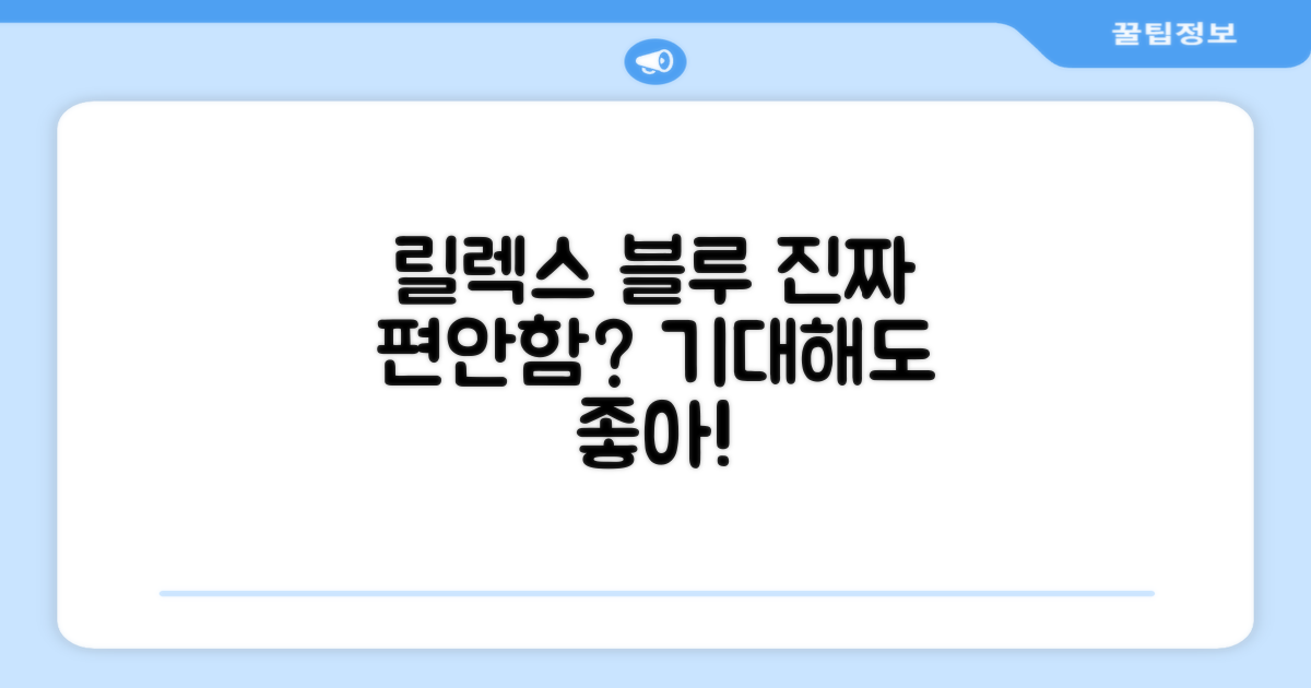 릴렉스 블루, 정말 편안함을 줄까?