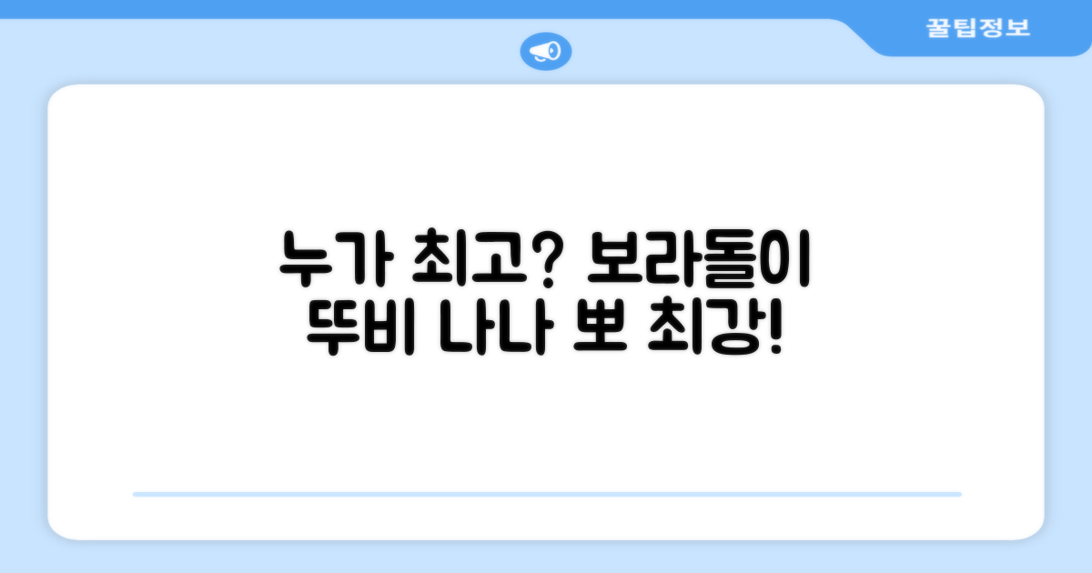 보라돌이, 뚜비, 나나, 뽀 중 누가 최고?