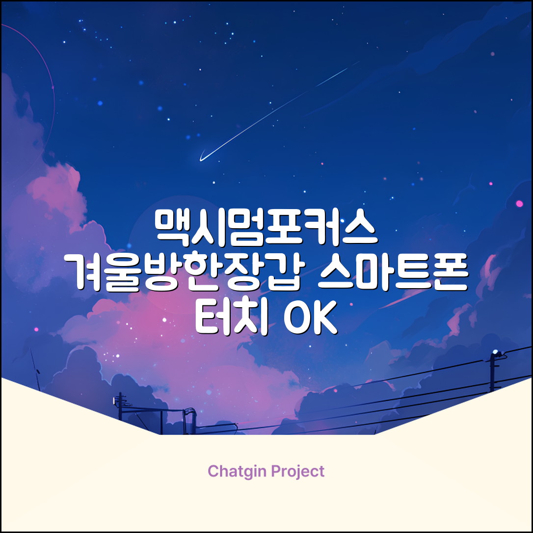 맥시멈포커스 스마트폰 터치 겨울 방한장갑 추천 리뷰