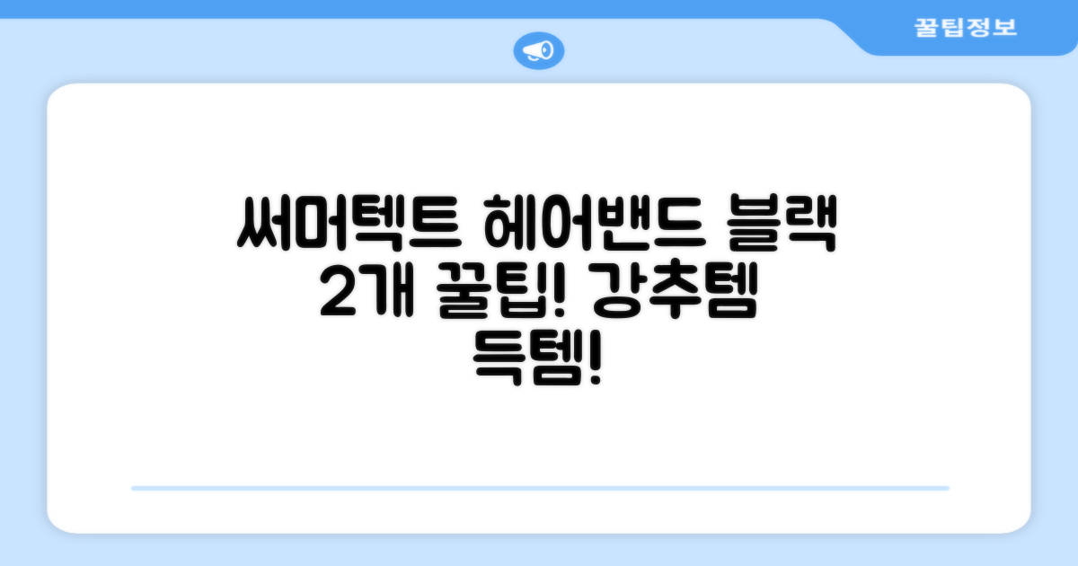 써머텍트 기능성 헤어밴드, 블랙, 2개 추천 리뷰