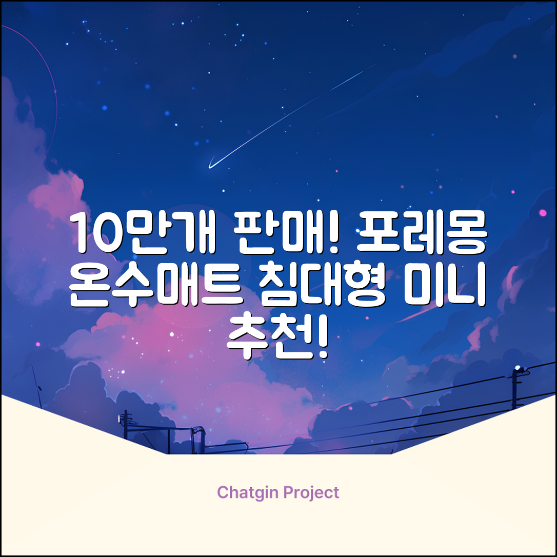 [10만개 판매돌파] 포레몽 온수매트 침대형 BTM-501S, 미니(800x1800mm) 추천 리뷰