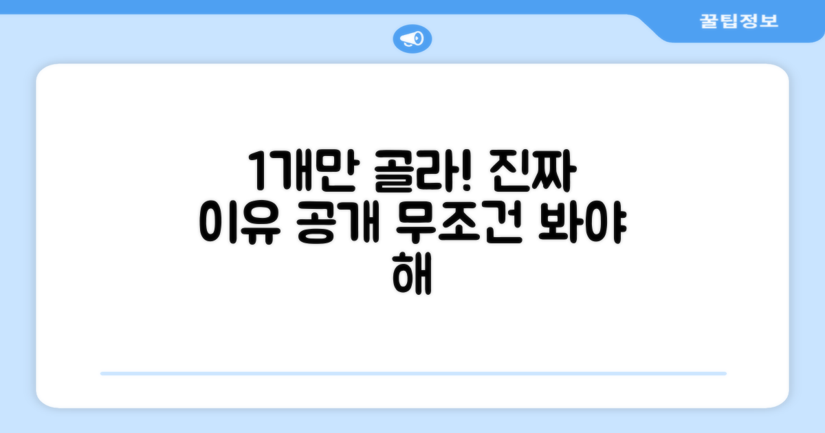1개 추천, 그 이유는?