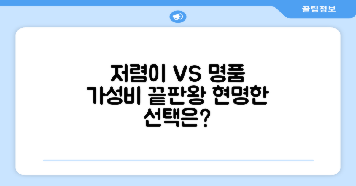 저렴한 vs 프리미엄, 선택 가이드