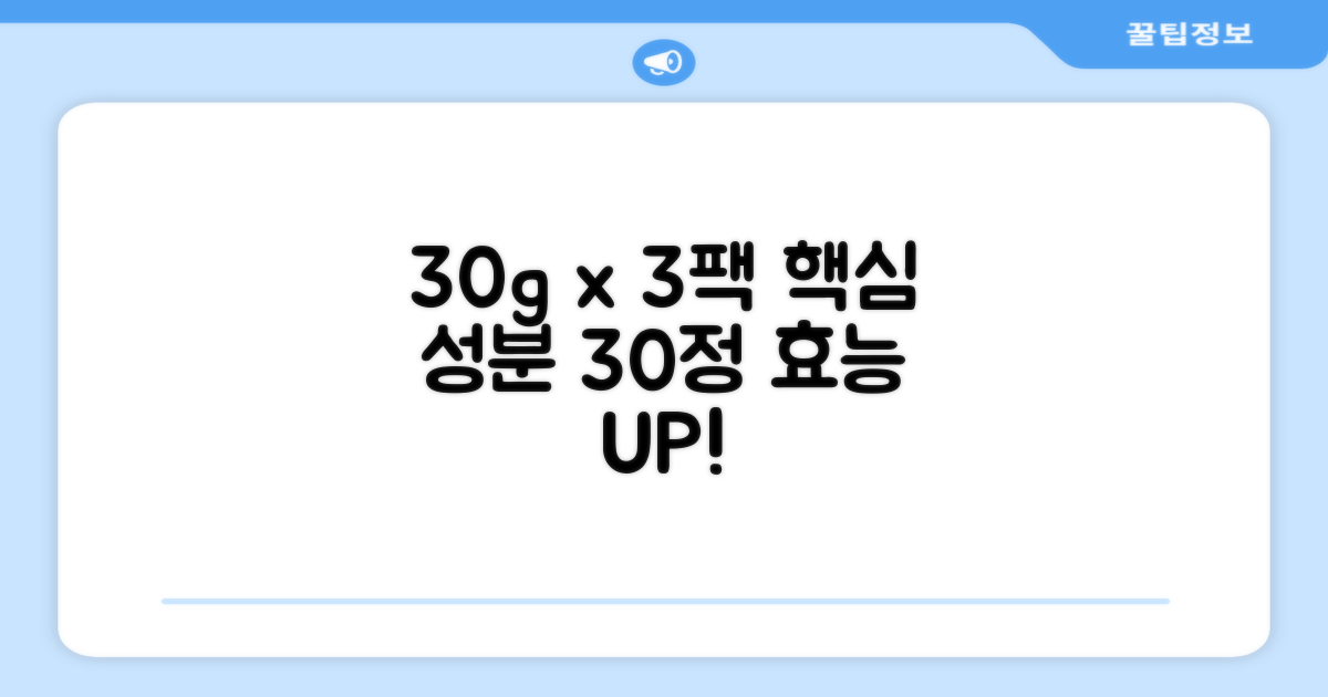 30g 3개, 30정 핵심 성분