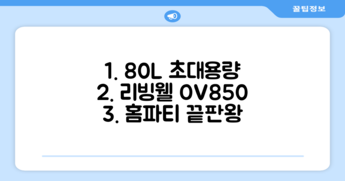리빙웰 업소용 홈파티용 초대용량 80리터 OV850, 상품명 표기 추천 리뷰
