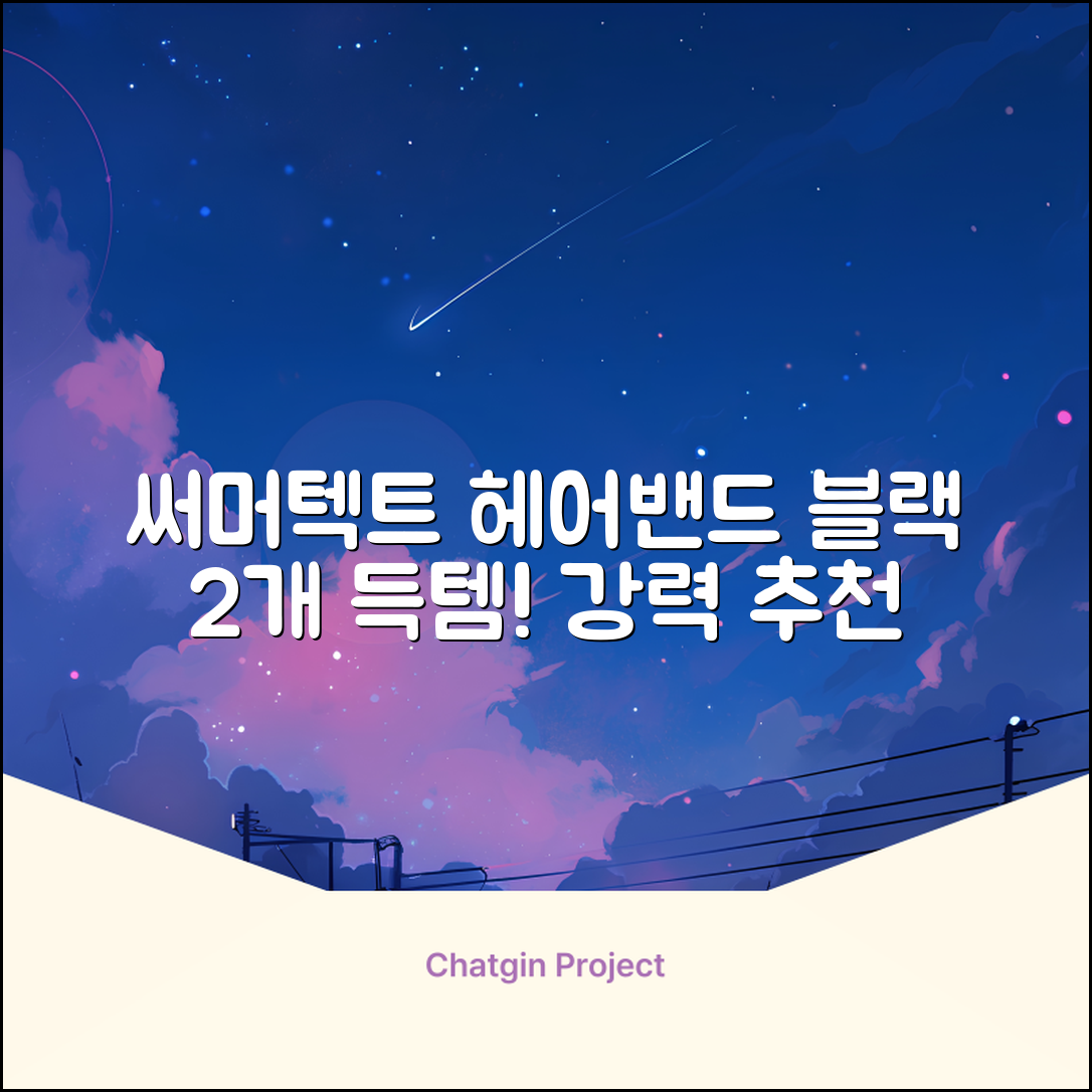 써머텍트 기능성 헤어밴드, 블랙, 2개 추천 리뷰