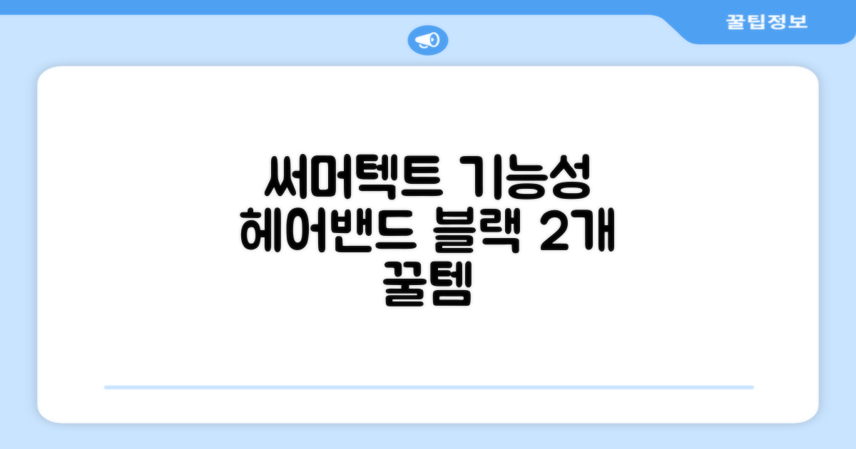 써머텍트 기능성 헤어밴드, 블랙, 2개 추천 리뷰