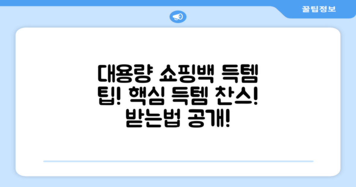 대용량 쇼핑백 증정 팁