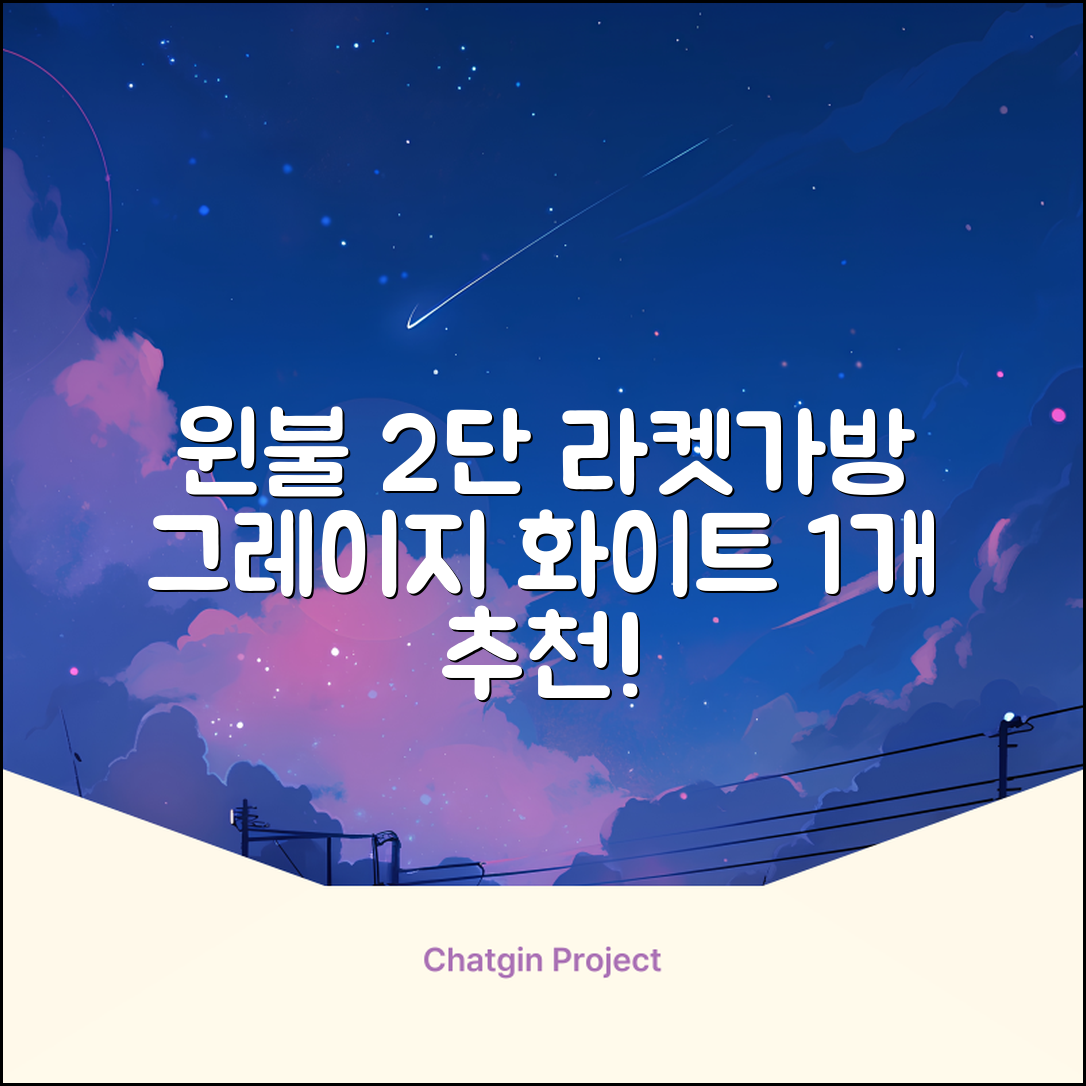 윈불 2단 배드민턴 테니스 라켓 가방, 그레이지 화이트, 1개 추천 리뷰