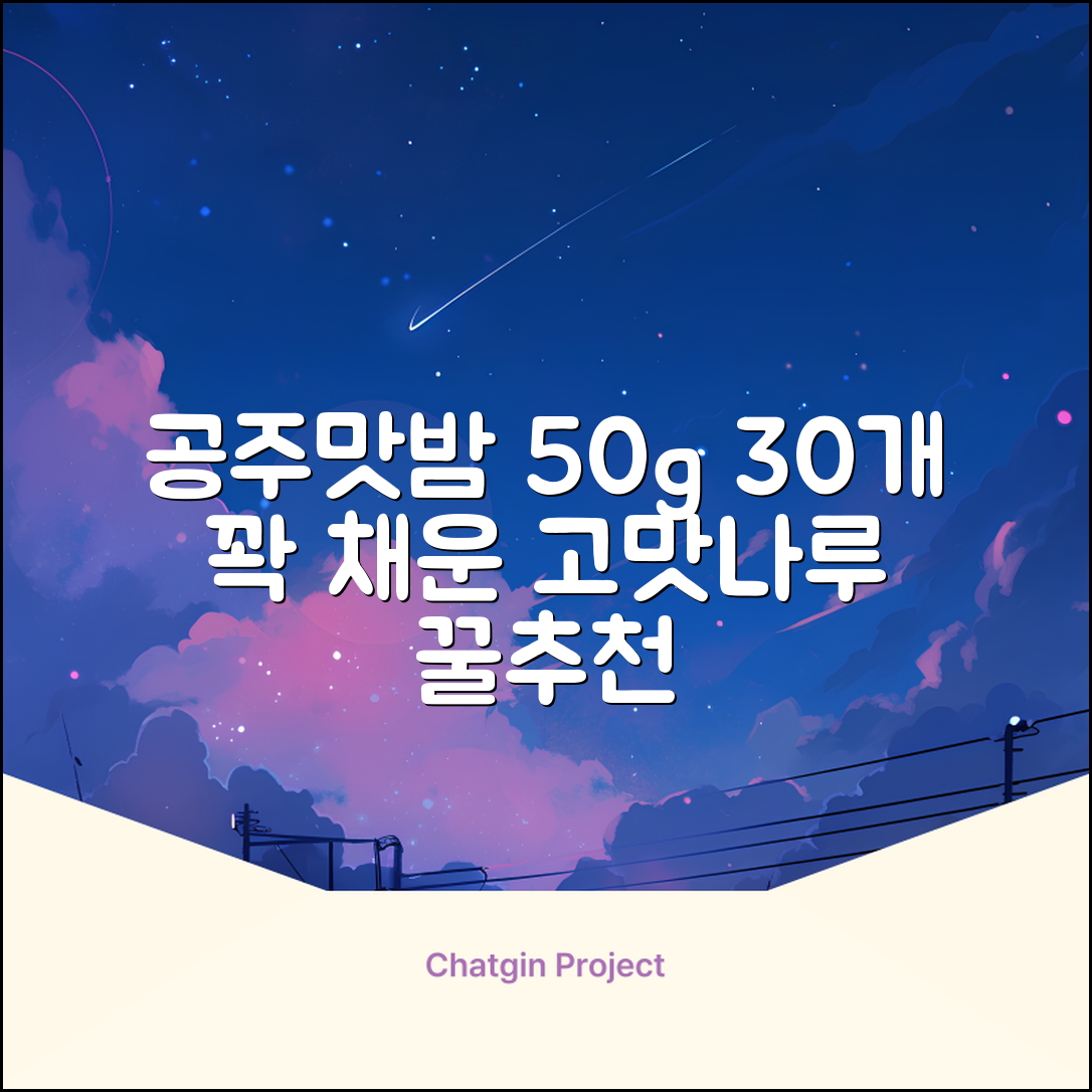 고맛나루 공주맛밤, 50g, 30개 추천 리뷰