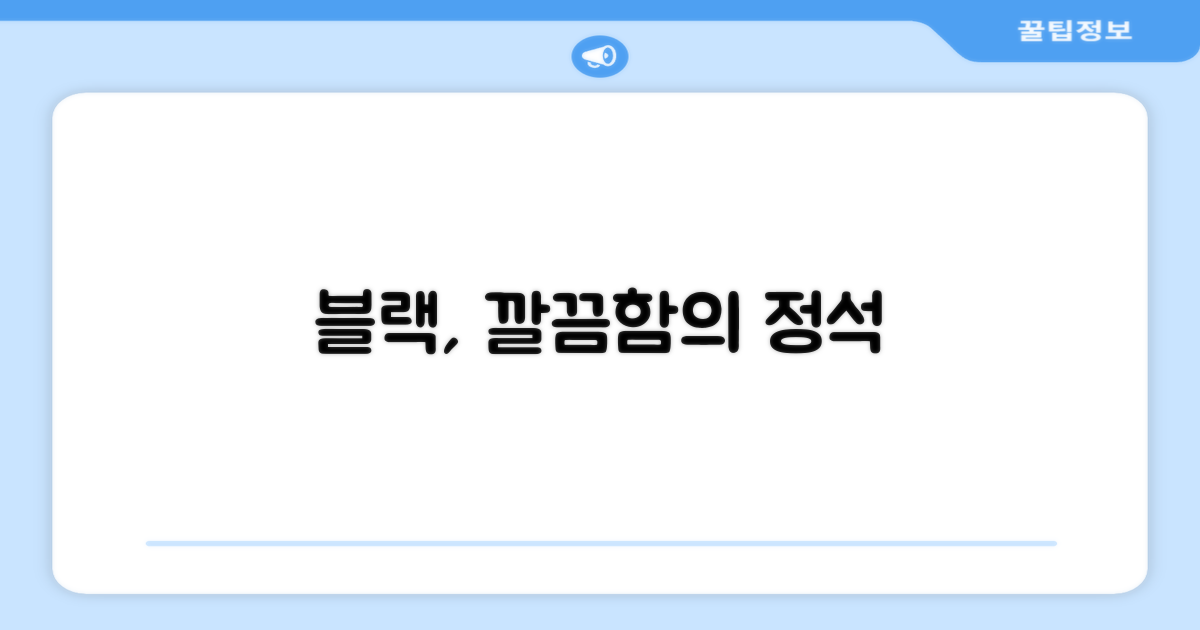 1가지 블랙 색상의 깔끔함