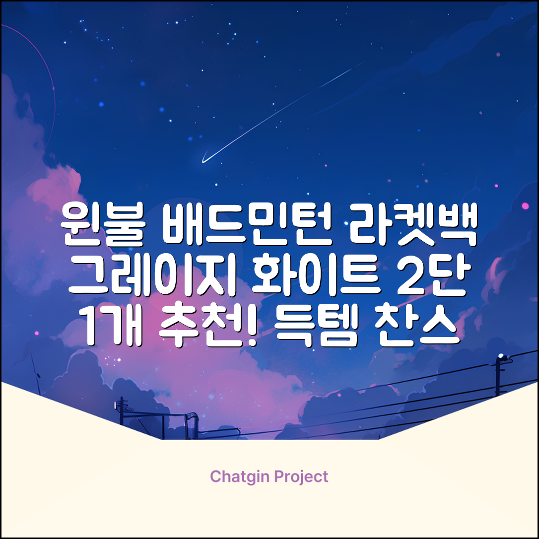 윈불 2단 배드민턴 테니스 라켓 가방, 그레이지 화이트, 1개 추천 리뷰