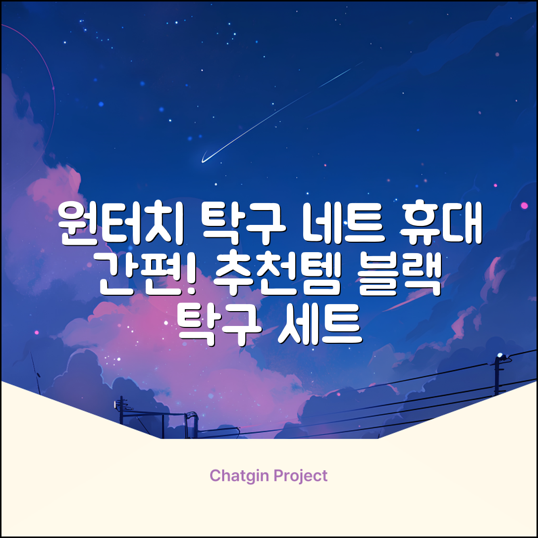 원터치 탁구 지주 네트 휴대용 탁구네트 세트, 1개, 블랙 추천 리뷰