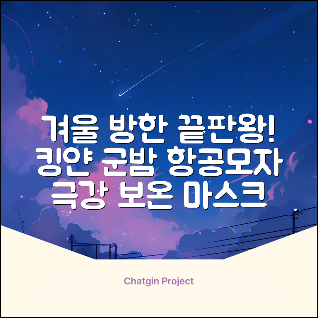 킹얀 겨울 방한모자 남여공용 군밤 항공 마스크 귀도리 모자 추천 리뷰